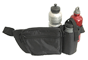 z100010<br />Hüfttasche mit Flaschenhalter + Flasche, schwarz<br />Trinkflasche lebensmittelgeeignet<br />Material: Nylon<br />15,50 €<br /><br />